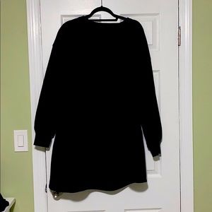 Black Peplum Sweater Dress